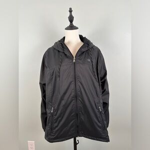 Women’s Calvin Klein size XL black lined hooded wind breaker